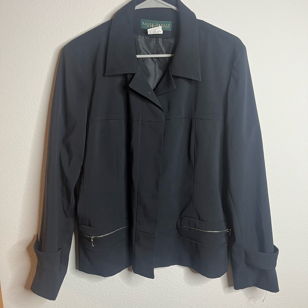 Black Zipper and Button Jacket Coat